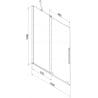 Mexen Velar Badewannenabtrennung 2-flügelig verschiebbar 130 x 150 cm, matt, chrom - 896-130-000-31-01