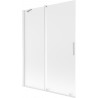 Mexen Velar Duschwand für Badewanne, 2-flügelig, schiebbar 130 x 150 cm, satiniert, weiß - 896-130-000-31-20