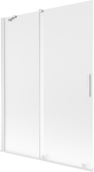 Mexen Velar Duschwand für Badewanne, 2-flügelig, schiebbar 130 x 150 cm, satiniert, weiß - 896-130-000-31-20