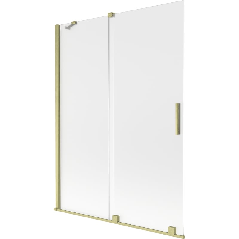 Mexen Velar Wannentrennwand 2-teilig verschiebbar 130 x 150 cm, gefrostet, gebürstetes Gold - 896-130-000-31-55