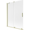 Mexen Velar Wannentrennwand 2-teilig verschiebbar 130 x 150 cm, gefrostet, gebürstetes Gold - 896-130-000-31-55