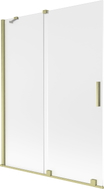 Mexen Velar Wannentrennwand 2-teilig verschiebbar 130 x 150 cm, gefrostet, gebürstetes Gold - 896-130-000-31-55