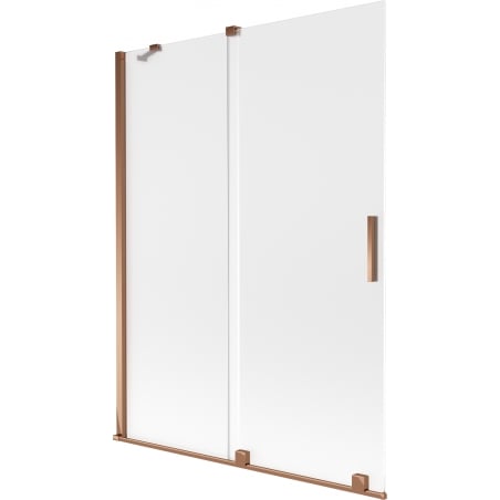 Mexen Velar Badewannenabtrennung 2-flügelig, verschiebbar 130 x 150 cm, Mattglas, Roségold - 896-130-000-31-60