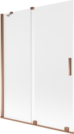 Mexen Velar Badewannenabtrennung 2-flügelig, verschiebbar 130 x 150 cm, Mattglas, Roségold - 896-130-000-31-60