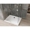 Mexen Omega Schiebeduschkabine 100 x 80 cm, transparent, Chrom + Flat Duschwanne - 825-100-080-01-00-4010