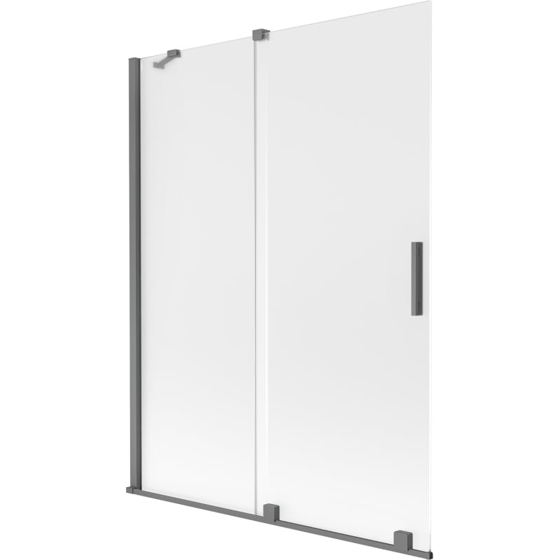 Mexen Velar Badewannenabtrennung 2-flügelig, 130 x 150 cm, matt, Gun Metal - 896-130-000-31-95