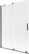 Mexen Velar Badewannenabtrennung 2-flügelig, 130 x 150 cm, matt, Gun Metal - 896-130-000-31-95
