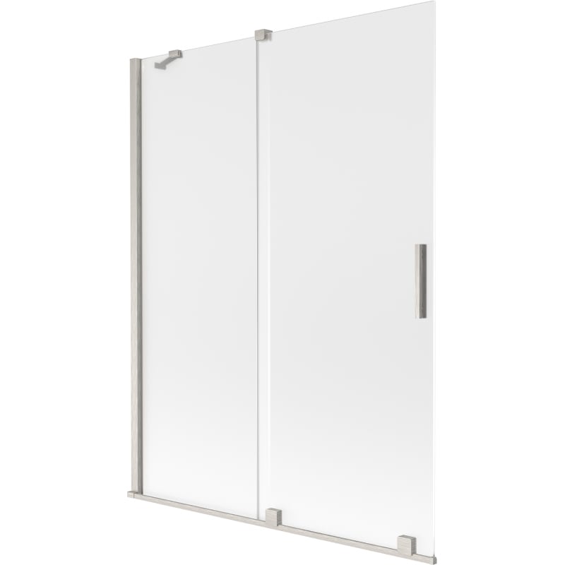 Mexen Velar 2-flügelige verschiebbare Badewannenabtrennung 130 x 150 cm, matt, gebürstetes Nickel - 896-130-000-31-97