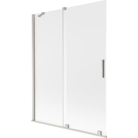 Mexen Velar 2-flügelige verschiebbare Badewannenabtrennung 130 x 150 cm, matt, gebürstetes Nickel - 896-130-000-31-97