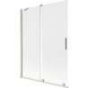 Mexen Velar 2-flügelige verschiebbare Badewannenabtrennung 130 x 150 cm, matt, gebürstetes Nickel - 896-130-000-31-97