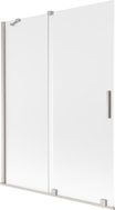 Mexen Velar 2-flügelige verschiebbare Badewannenabtrennung 130 x 150 cm, matt, gebürstetes Nickel - 896-130-000-31-97