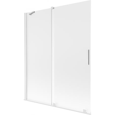 Mexen Velar Duschabtrennung mit 2 Schiebetüren 140 x 150 cm, Milchglas, Weiß - 896-140-000-31-20