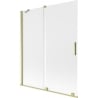 Mexen Velar Badewannenabtrennung 2-flügelig, verschiebbar 140 x 150 cm, matt, gebürstetes Gold - 896-140-000-31-55