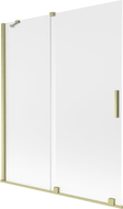 Mexen Velar Badewannenabtrennung 2-flügelig, verschiebbar 140 x 150 cm, matt, gebürstetes Gold - 896-140-000-31-55