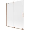 Mexen Velar Badewannenfaltwand 2-flügelig, 140 x 150 cm, satiniert, gebürstetes Kupfer - 896-140-000-31-65
