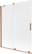 Mexen Velar Badewannenfaltwand 2-flügelig, 140 x 150 cm, satiniert, gebürstetes Kupfer - 896-140-000-31-65