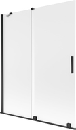 Mexen Velar Duschwand 2-flügelig schiebbar 140 x 150 cm, matt, schwarz - 896-140-000-31-70