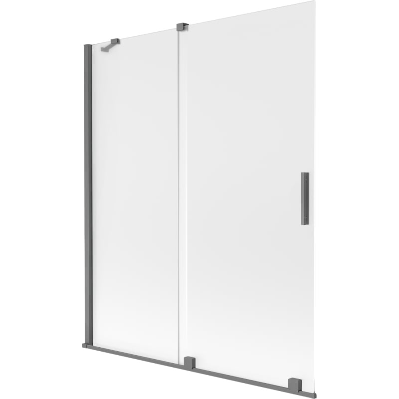 Mexen Velar 2-flügelige, verschiebbare Badewannenabtrennung 140 x 150 cm, mattiert, Gun Metal - 896-140-000-31-95