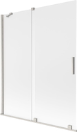Mexen Velar Duschwand 2-flügelig verschiebbar 140 x 150 cm, matt, gebürsteter Nickel - 896-140-000-31-97