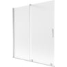 Mexen Velar Badewannenfaltwand 2-flügelig verschiebbar 150 x 150 cm, matt, chrom - 896-150-000-31-01