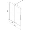 Mexen Velar Badewannenabtrennung 2-flügelig verschiebbar 150 x 150 cm, matt, weiß - 896-150-000-31-20