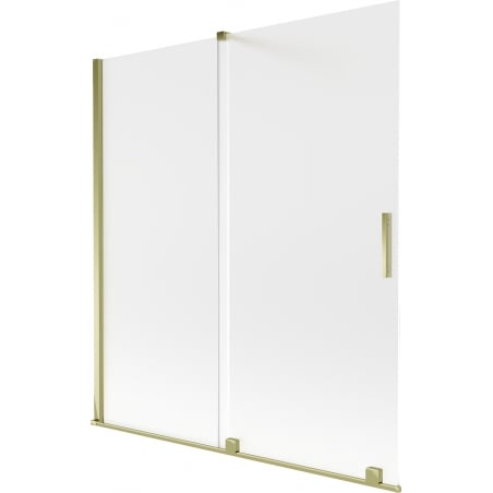 Mexen Velar Duschabtrennung Badewanne 2-flügelig schiebbar 150 x 150 cm, mattiert, gold - 896-150-000-31-50