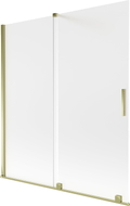 Mexen Velar Duschabtrennung Badewanne 2-flügelig schiebbar 150 x 150 cm, mattiert, gold - 896-150-000-31-50