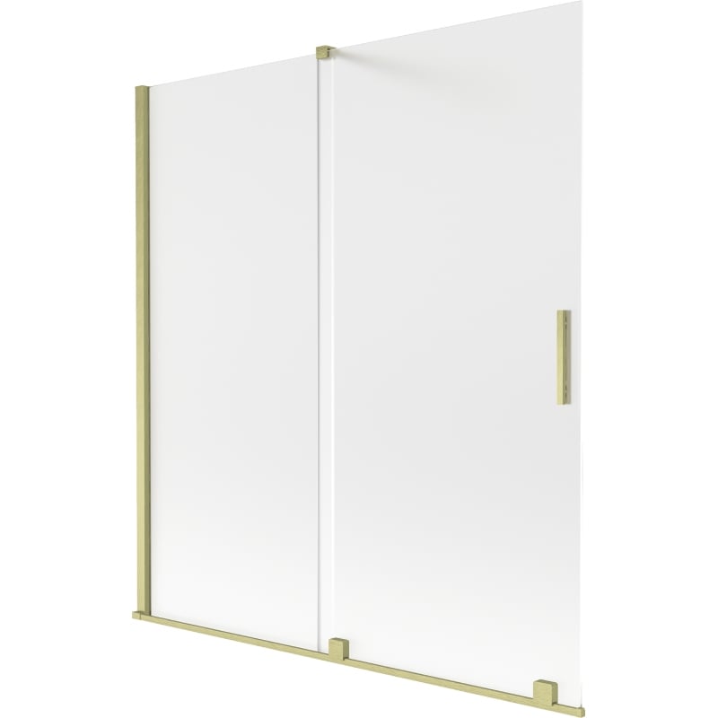 Mexen Velar 2-flügelige, verschiebbare Duschabtrennung 150 x 150 cm, mattiert, gebürstet gold - 896-150-000-31-55