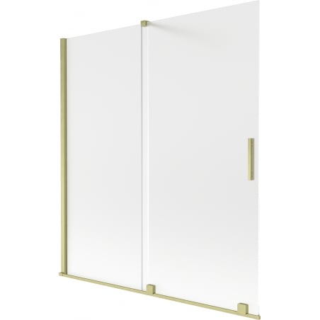 Mexen Velar 2-flügelige, verschiebbare Duschabtrennung 150 x 150 cm, mattiert, gebürstet gold - 896-150-000-31-55