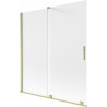 Mexen Velar 2-flügelige, verschiebbare Duschabtrennung 150 x 150 cm, mattiert, gebürstet gold - 896-150-000-31-55