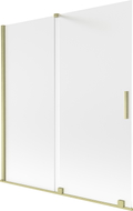 Mexen Velar 2-flügelige, verschiebbare Duschabtrennung 150 x 150 cm, mattiert, gebürstet gold - 896-150-000-31-55