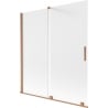 Mexen Velar Duschwand 2-flügelig verschiebbar 150 x 150 cm, Milchglas, gebürstetes Kupfer - 896-150-000-31-65