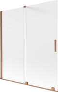 Mexen Velar Duschwand 2-flügelig verschiebbar 150 x 150 cm, Milchglas, gebürstetes Kupfer - 896-150-000-31-65