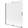 Mexen Velar Badewannenwand, 2-flügelig, verschiebbar, 150 x 150 cm, matt, Gun Metal - 896-150-000-31-95