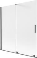 Mexen Velar Badewannenwand, 2-flügelig, verschiebbar, 150 x 150 cm, matt, Gun Metal - 896-150-000-31-95