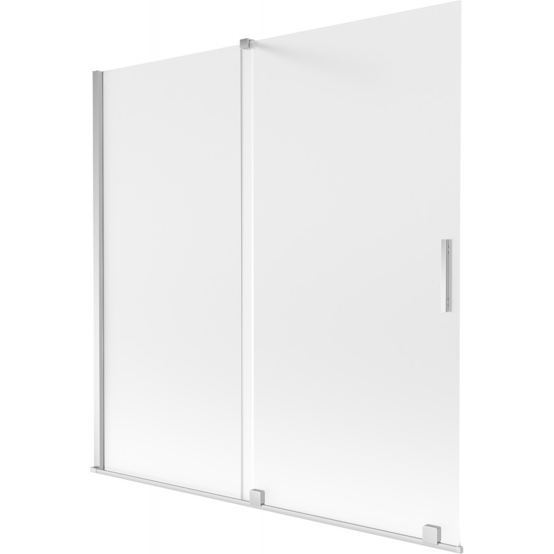 Mexen Velar Badewannenabtrennung 2-flügelig verschiebbar 160 x 150 cm, matt, Chrom - 896-160-000-31-01