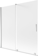 Mexen Velar Badewannenabtrennung 2-flügelig verschiebbar 160 x 150 cm, matt, Chrom - 896-160-000-31-01