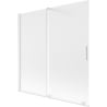 Mexen Velar Badewannenabtrennung 2-flügelig verschiebbar 160 x 150 cm, Mattglas, Weiß - 896-160-000-31-20
