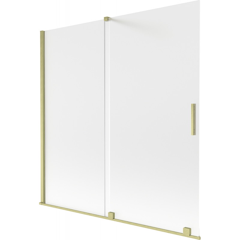 Mexen Velar 2-flügelige verschiebbare Badewannenabtrennung 160 x 150 cm, mattiert, gebürstet gold - 896-160-000-31-55