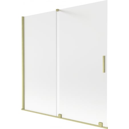 Mexen Velar 2-flügelige verschiebbare Badewannenabtrennung 160 x 150 cm, mattiert, gebürstet gold - 896-160-000-31-55