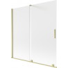 Mexen Velar 2-flügelige verschiebbare Badewannenabtrennung 160 x 150 cm, mattiert, gebürstet gold - 896-160-000-31-55