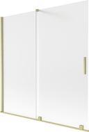 Mexen Velar 2-flügelige verschiebbare Badewannenabtrennung 160 x 150 cm, mattiert, gebürstet gold - 896-160-000-31-55