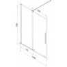 Mexen Velar 2-flügelige verschiebbare Badewannenabtrennung 160 x 150 cm, mattiert, gebürstet gold - 896-160-000-31-55