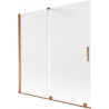 Mexen Velar Duschabtrennung für Badewanne 2-flügelig verschiebbar 160 x 150 cm, Matt, Roségold - 896-160-000-31-60