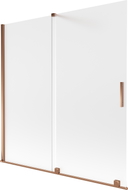 Mexen Velar Duschabtrennung für Badewanne 2-flügelig verschiebbar 160 x 150 cm, Matt, Roségold - 896-160-000-31-60