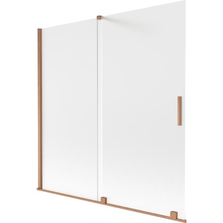 Mexen Velar Badewannen-Paravent 2-flügelig verschiebbar 160 x 150 cm, gefrostet, gebürstetes Kupfer - 896-160-000-31-65