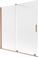 Mexen Velar Badewannen-Paravent 2-flügelig verschiebbar 160 x 150 cm, gefrostet, gebürstetes Kupfer - 896-160-000-31-65