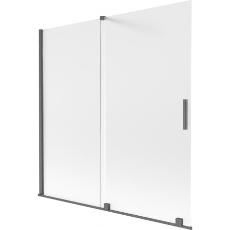 Mexen Velar Duschwand für Badewanne 2-flügelig verschiebbar 160 x 150 cm, matt, gebürstet Waffengrau - 896-160-000-31-66