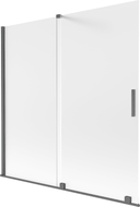Mexen Velar Duschwand für Badewanne 2-flügelig verschiebbar 160 x 150 cm, matt, gebürstet Waffengrau - 896-160-000-31-66