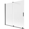 Mexen Velar 2-flügelige, verschiebbare Badewannenwand 160 x 150 cm, satiniert, schwarz - 896-160-000-31-70